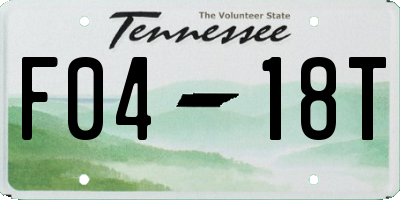 TN license plate F0418T