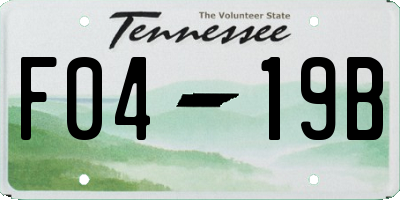 TN license plate F0419B