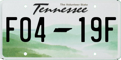 TN license plate F0419F