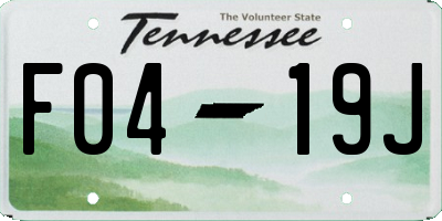 TN license plate F0419J