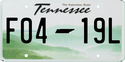 TN license plate F0419L