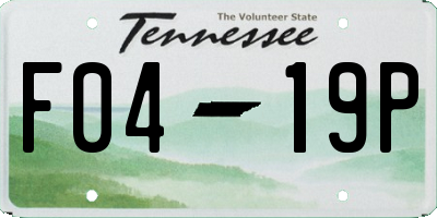 TN license plate F0419P