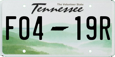 TN license plate F0419R