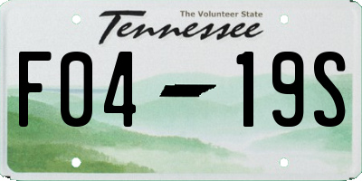 TN license plate F0419S