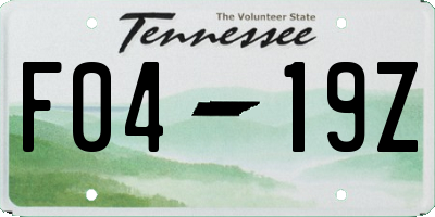 TN license plate F0419Z