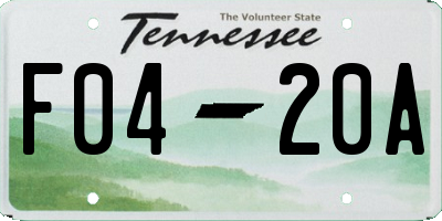 TN license plate F0420A