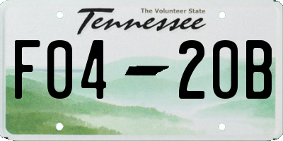 TN license plate F0420B