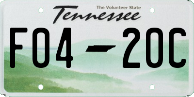 TN license plate F0420C