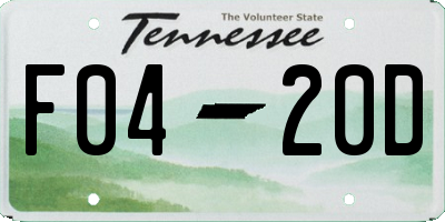 TN license plate F0420D