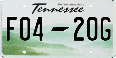 TN license plate F0420G