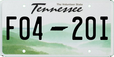 TN license plate F0420I