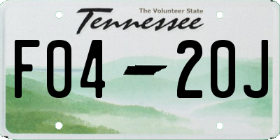 TN license plate F0420J