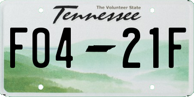 TN license plate F0421F