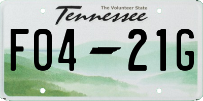 TN license plate F0421G