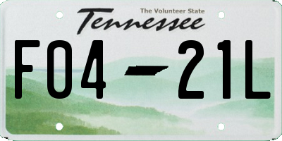 TN license plate F0421L