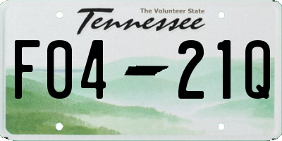 TN license plate F0421Q