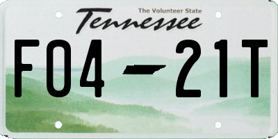 TN license plate F0421T