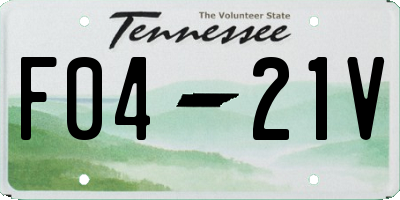TN license plate F0421V