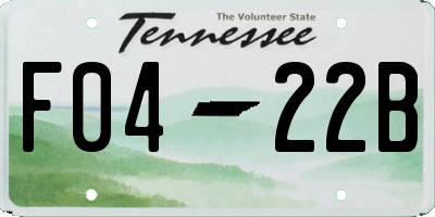TN license plate F0422B