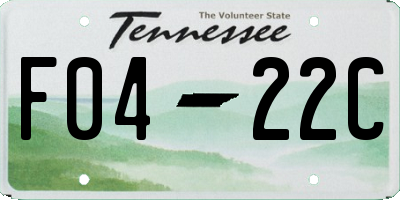TN license plate F0422C