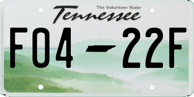 TN license plate F0422F
