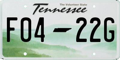 TN license plate F0422G
