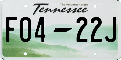 TN license plate F0422J