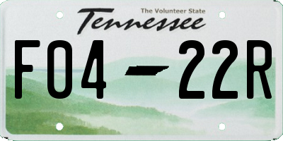 TN license plate F0422R