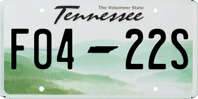 TN license plate F0422S