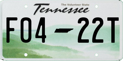 TN license plate F0422T