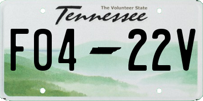 TN license plate F0422V