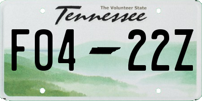 TN license plate F0422Z