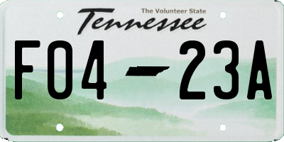 TN license plate F0423A