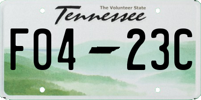 TN license plate F0423C