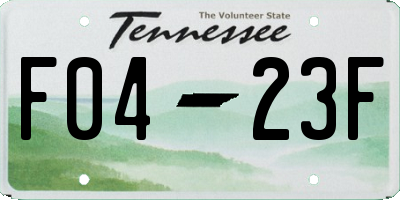 TN license plate F0423F