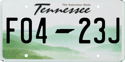 TN license plate F0423J