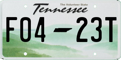 TN license plate F0423T