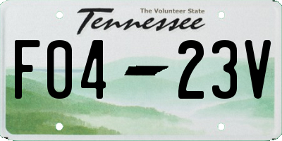 TN license plate F0423V