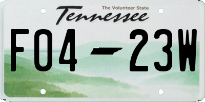 TN license plate F0423W