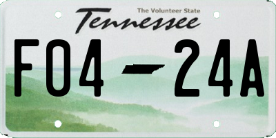 TN license plate F0424A