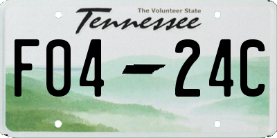 TN license plate F0424C