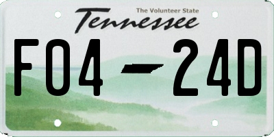 TN license plate F0424D