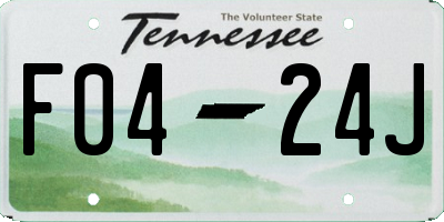 TN license plate F0424J