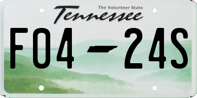 TN license plate F0424S