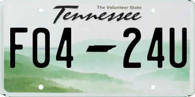 TN license plate F0424U