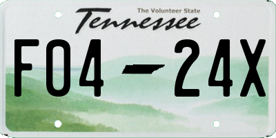 TN license plate F0424X