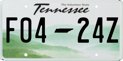 TN license plate F0424Z