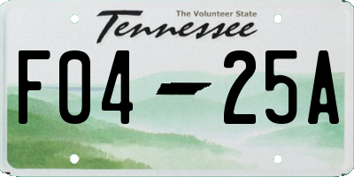 TN license plate F0425A