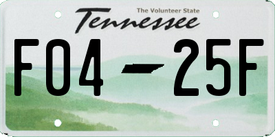 TN license plate F0425F
