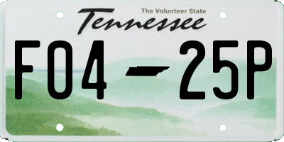TN license plate F0425P